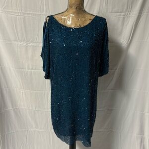 Aidan Mattox blue beaded dress, Size 8